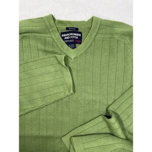 Vintage Abercrombie & Fitch A92 Muscle Sweater Men's Large Green Long Sleeve Y2K